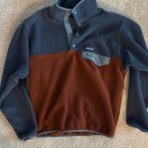 Patagonia Gray and Brown Fleece Pullover
